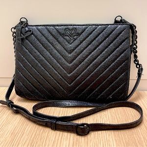 Victoria’s Secret Black Metallic Quilted Crossbody Bag | Clutch | Purse